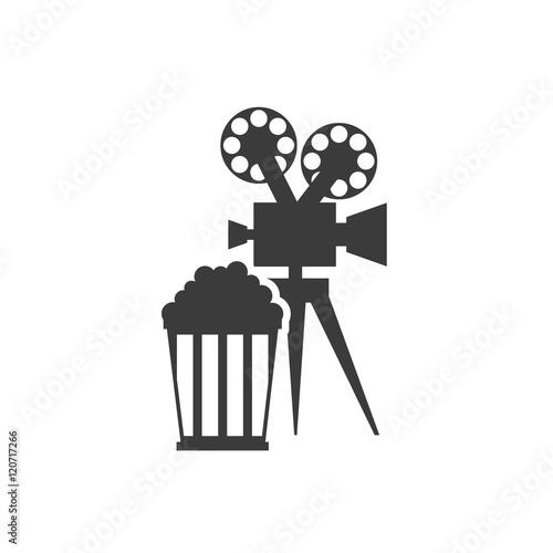 cinematographic camera with cinema icon vector illustration design