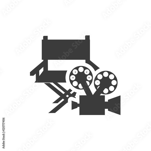 cinematographic camera with cinema icon vector illustration design