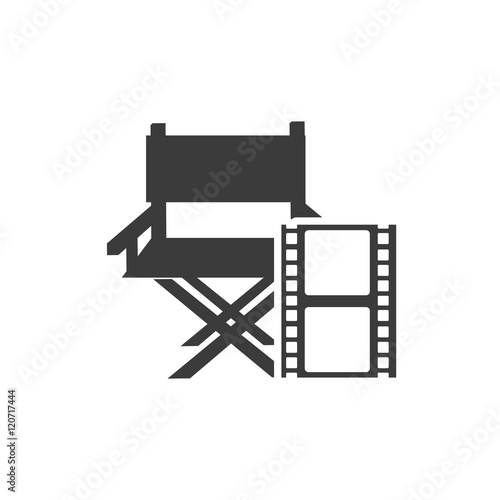 cinematographic director chair with cinema icon vector illustration design