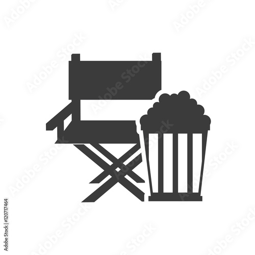 cinematographic director chair with cinema icon vector illustration design