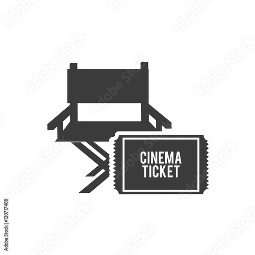 cinematographic director chair with cinema icon vector illustration design