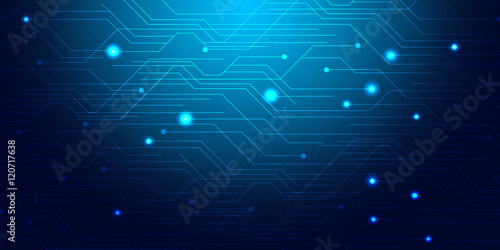 Blue Abstract Mesh Background - Circles, Lines and lightening Shapes illusrtated