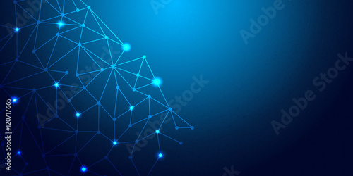 Blue Abstract Mesh Background - Circles  Lines and lightening Shapes illustrated