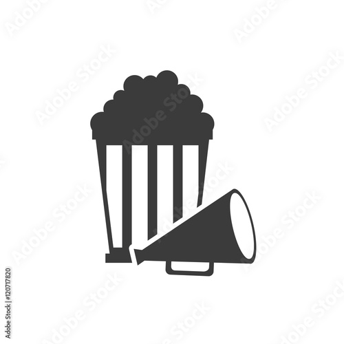 pop corn with cinematographic icon vector illustration design