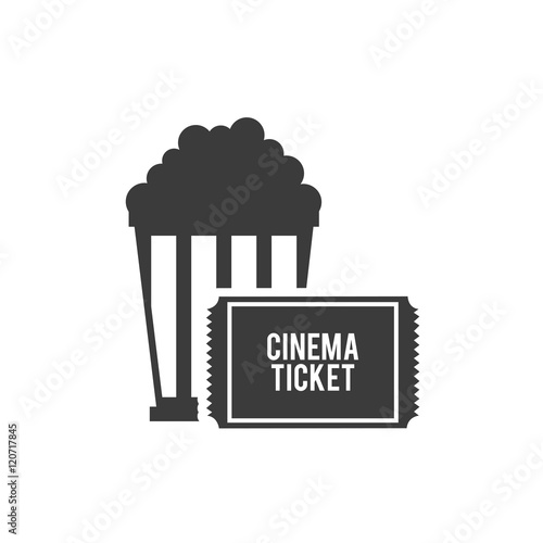 pop corn with cinematographic icon vector illustration design