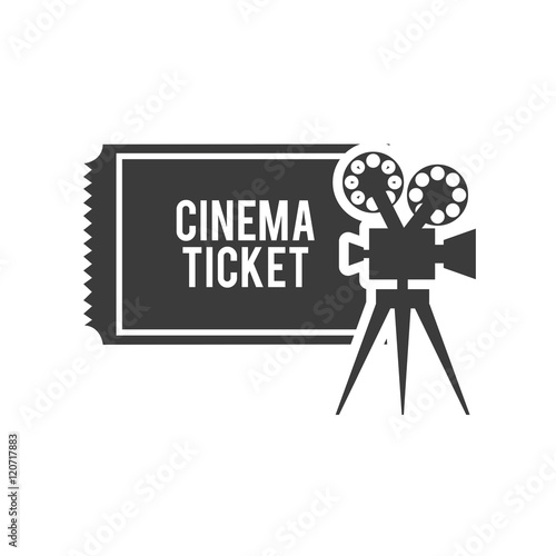 cinematographic camera with cinema icon vector illustration design