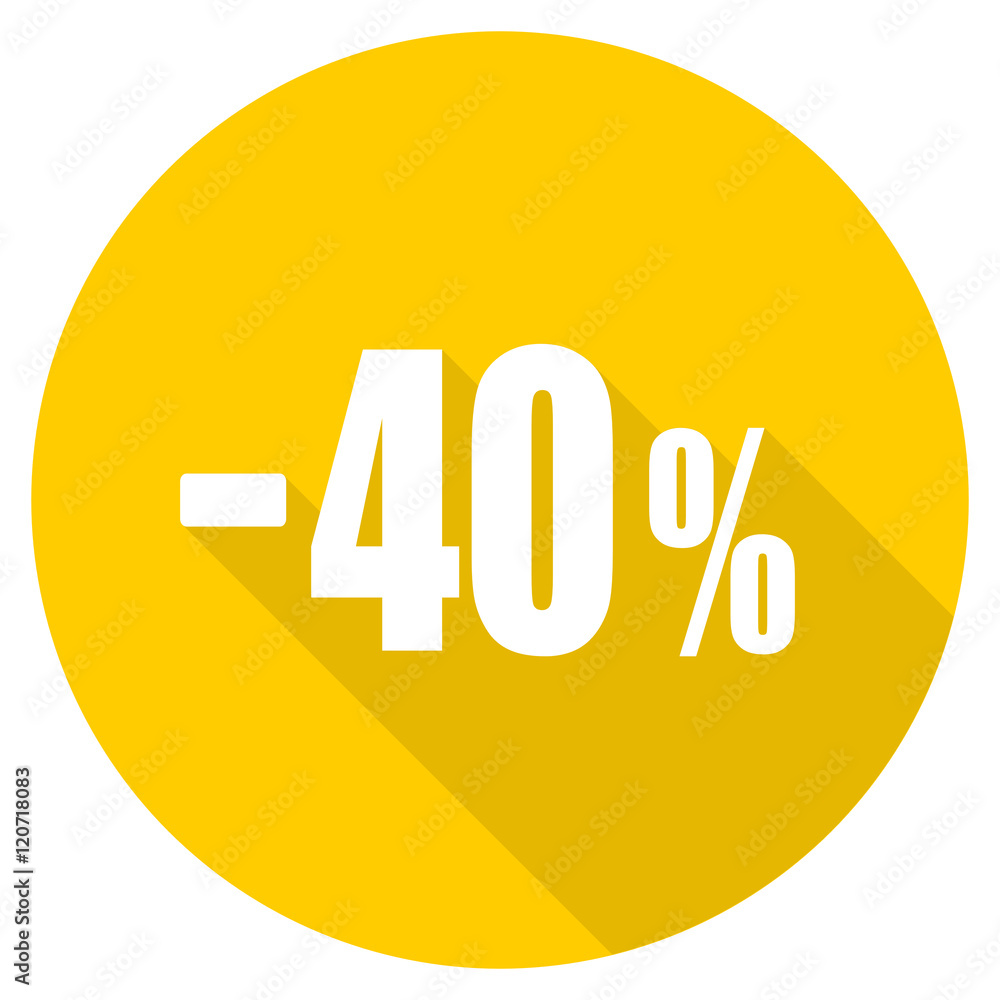 40 percent sale retail flat design yellow web icon 40 percent sale retail flat design yellow web icon
