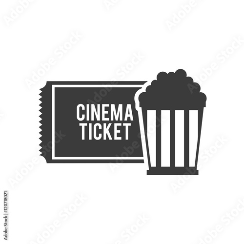 pop corn with cinematographic icon vector illustration design