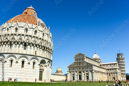 Obraz na płótnie Pisa Leaning tower, Cathedral of Pisa and Duomo in Pisa, Italy. w salonie