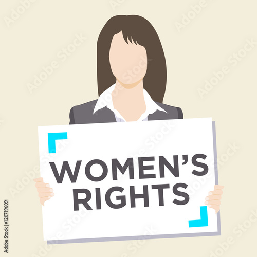Female Protester in Business Suit with Sign