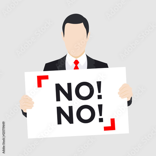 Protester in Business Suit with Sign