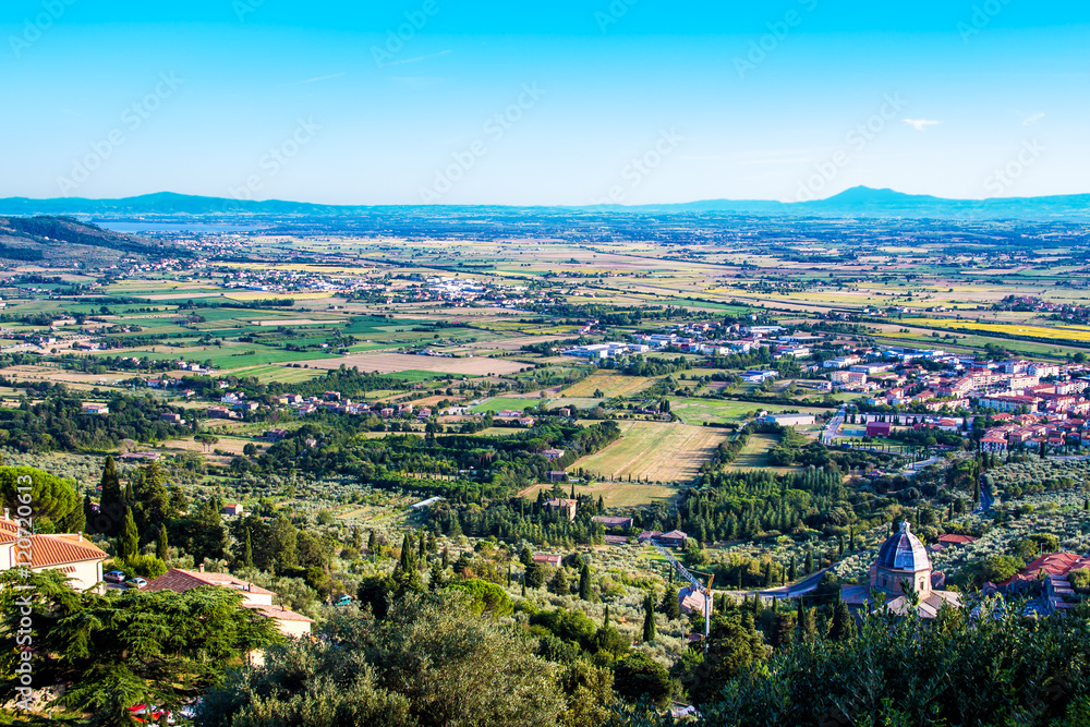 View of Val di Chiana in tuscany, Italy