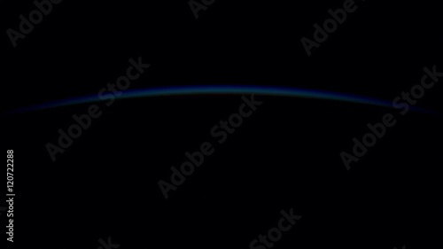 View of the sunrise from space, beautiful 3D animation.