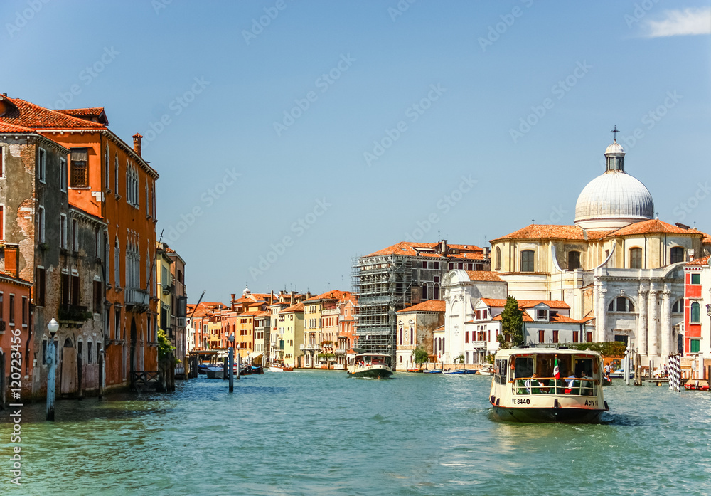 VENICE, ITALY - AUGUST 14,2011 : Grand canal from famous Rialto