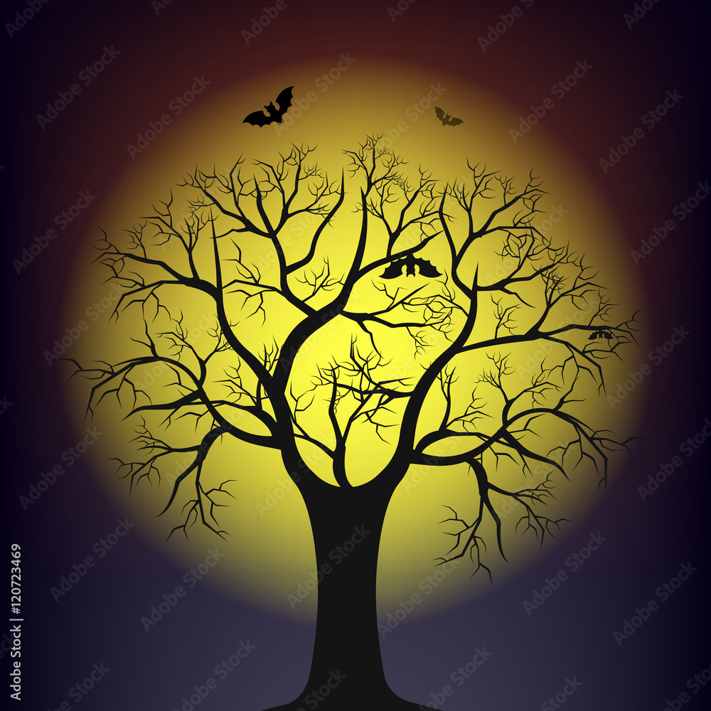 Tree against the moon Tree against the moon