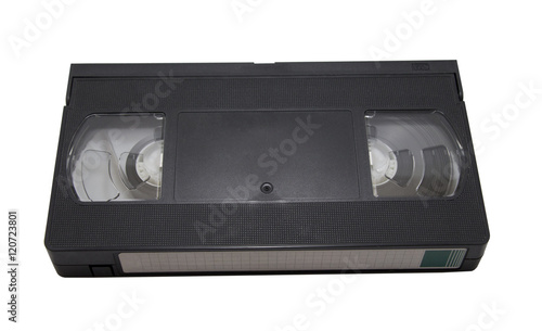 VHS Cassette isolated on white background. Above view