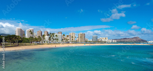 Ala Moana Beach Park on a nice day with Waikiki and Diamond Head