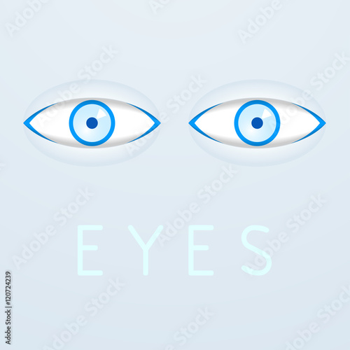 Blue eyes poster. Vector illustration