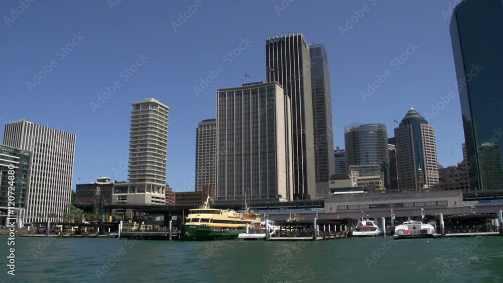 Arriving at Circular Quay filmed from a ferry Arriving at Circular Quay filmed from a ferry