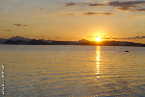 Sun setting over the Nicoya Gulf