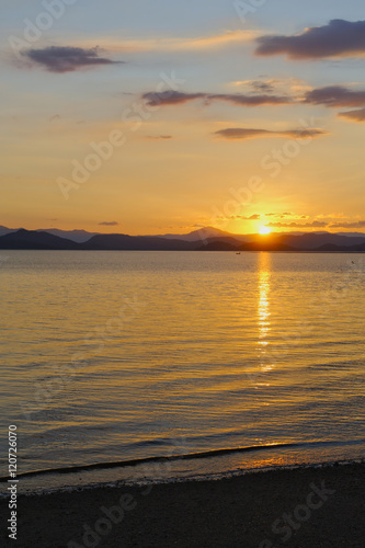 Sun setting over the Nicoya Gulf