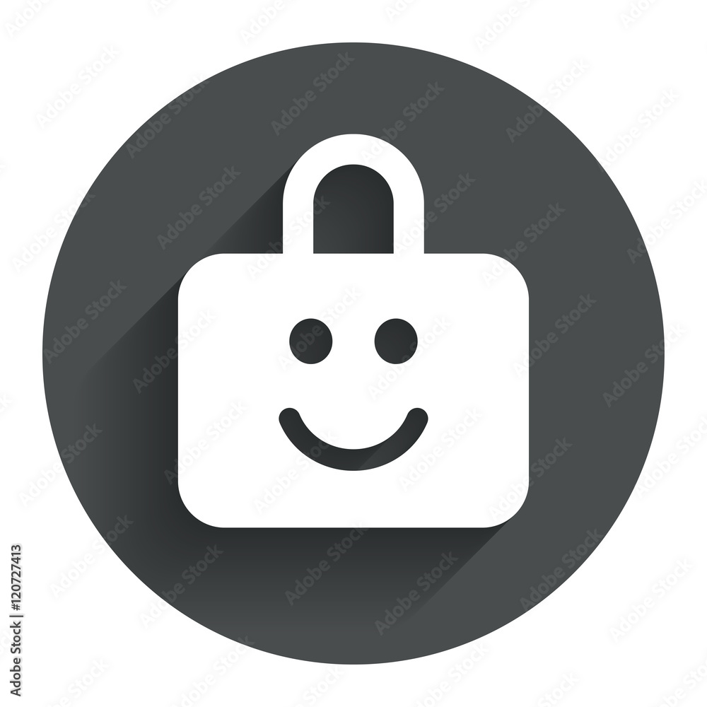 Child lock icon. Locker with smile symbol. Child lock icon. Locker with smile symbol.