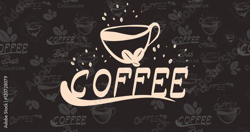 vector illustration banner for coffee on the vintage background- eps10 © 2dvill
