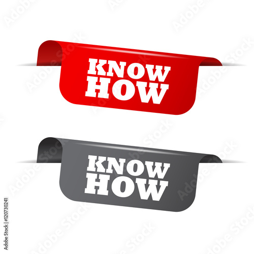 know how, red banner know how, vector element know how