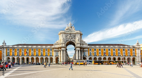 LISBON,PORTUGAL - OCTOBER 12,2012 : Famous arch at the Praca do photo