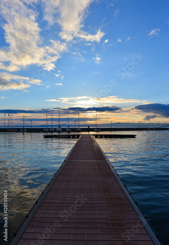 Bolsena lake - The lake front and the port of Bolsena medieval town