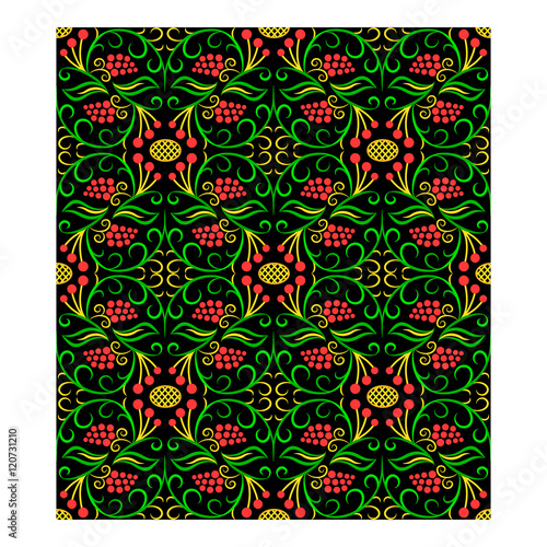 Seamless floral handicraft painting pattern