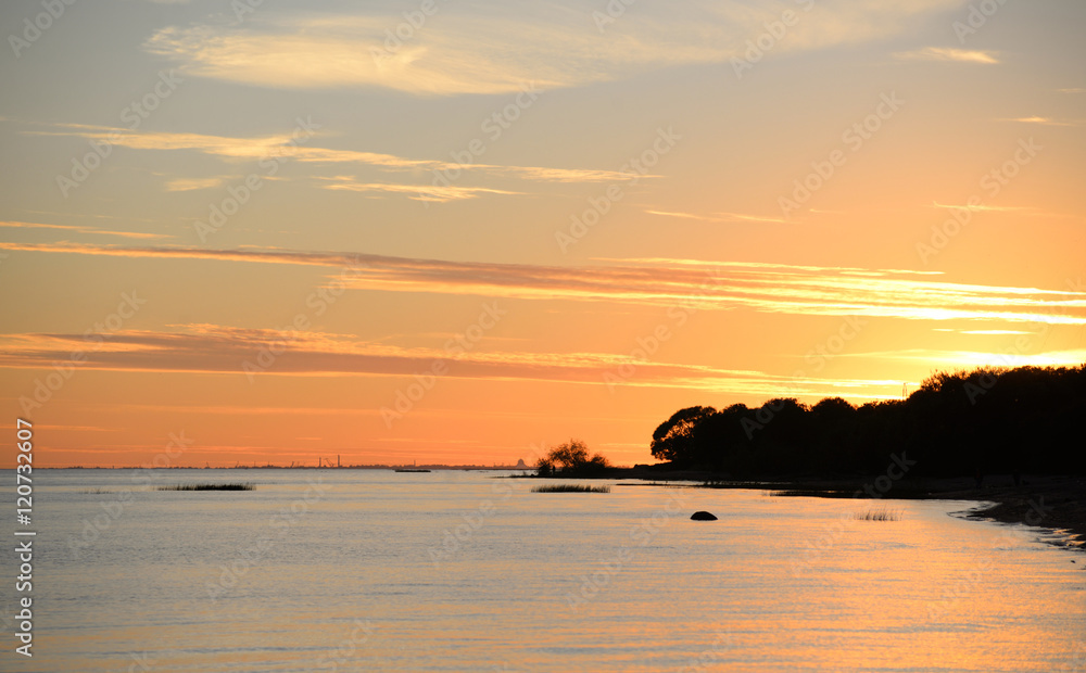 Colorful sunset over the sea. Colorful sunset over the sea.