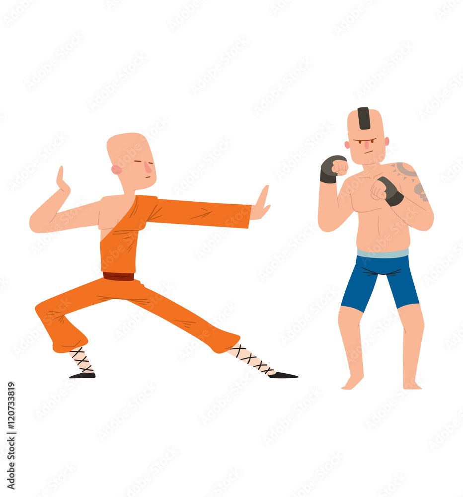 Fototapeta premium Fighter man vector