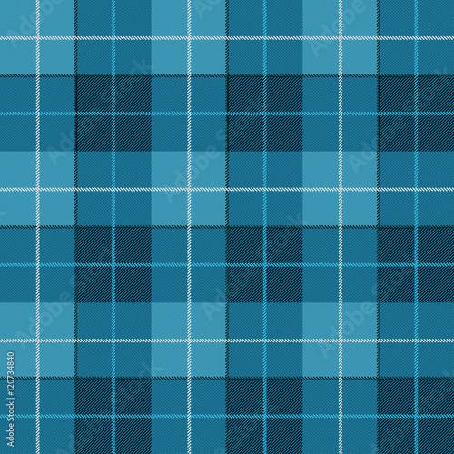 Vector seamless pattern. Textured tartan plaid. Blue jeans checkered material. Seamless pattern