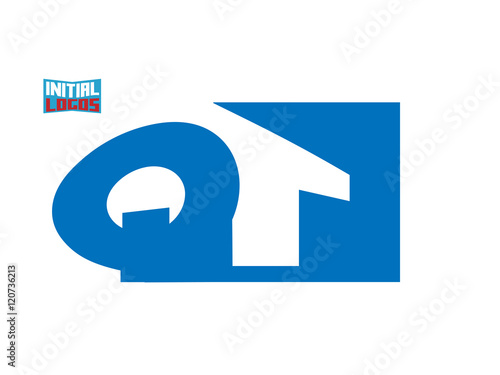 Fototapeta Naklejka Na Ścianę i Meble -  QT Initial Logo for your startup venture