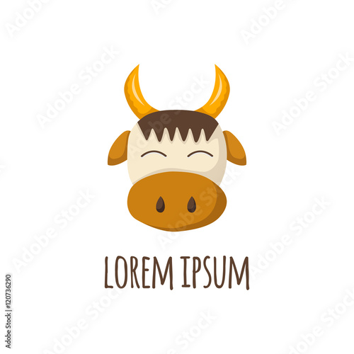 Vector cute cartoon cow illustration