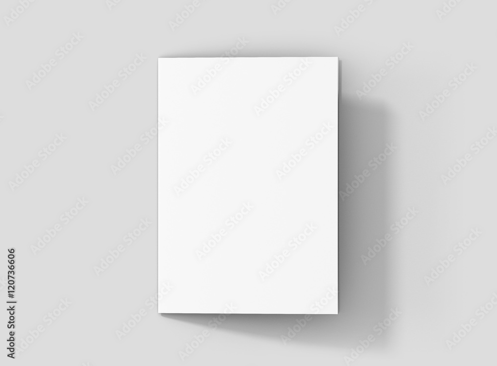Photorealistic A5 Bifold Brochure Mockup, closed frontside, on light grey background. 3D illustration. High Resolution Texture. Mockup template ready for your design. Photorealistic A5 Bifold Brochure Mockup, closed frontside, on light grey background. 3D illustration. High Resolution Texture. Mockup template ready for your design.