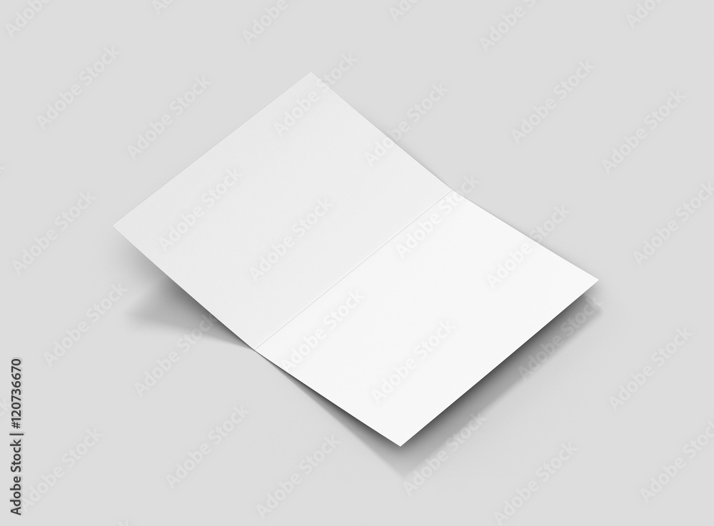 Photorealistic A5 Bifold Brochure Mockup on light grey background. 3D illustration. High Resolution Texture. Mockup template ready for your design. Photorealistic A5 Bifold Brochure Mockup on light grey background. 3D illustration. High Resolution Texture. Mockup template ready for your design.