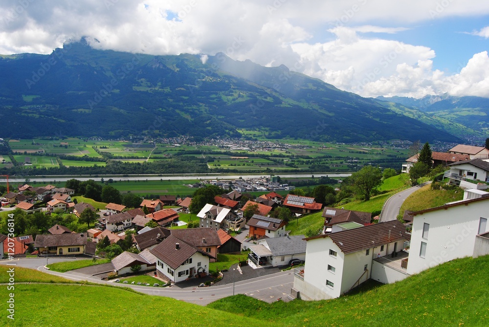 View over Triesenberg in Liechtenstein.
