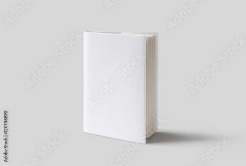 Photorealistic Book Mockup on light grey background. 3D illustration. High Resolution Texture. Mockup template ready for your design. 