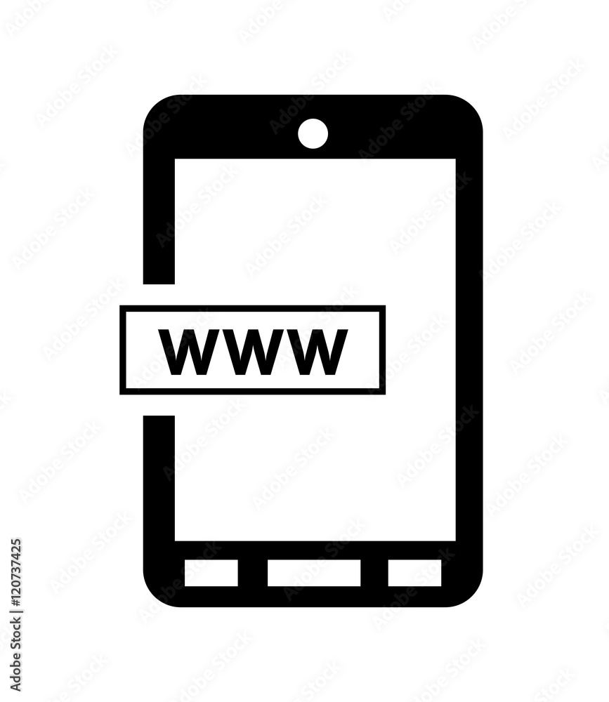 flat design modern cellphone and www icon vector illustration flat design modern cellphone and www icon vector illustration