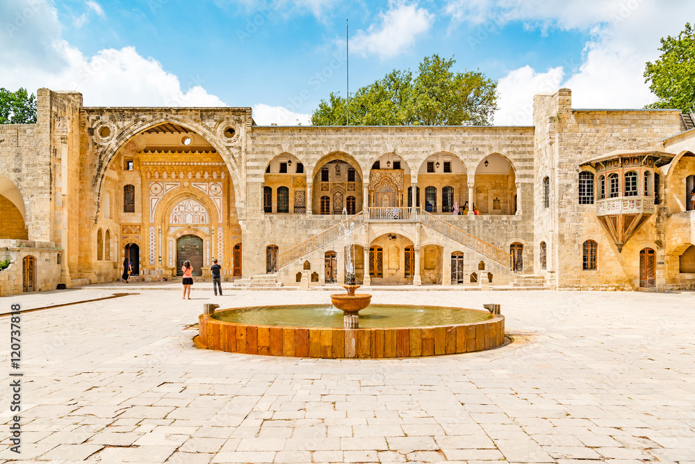 Beit ed-Dine Palace in Beit ed-Dine, Lebanon. It is located about 45 km southeast of Beirut.