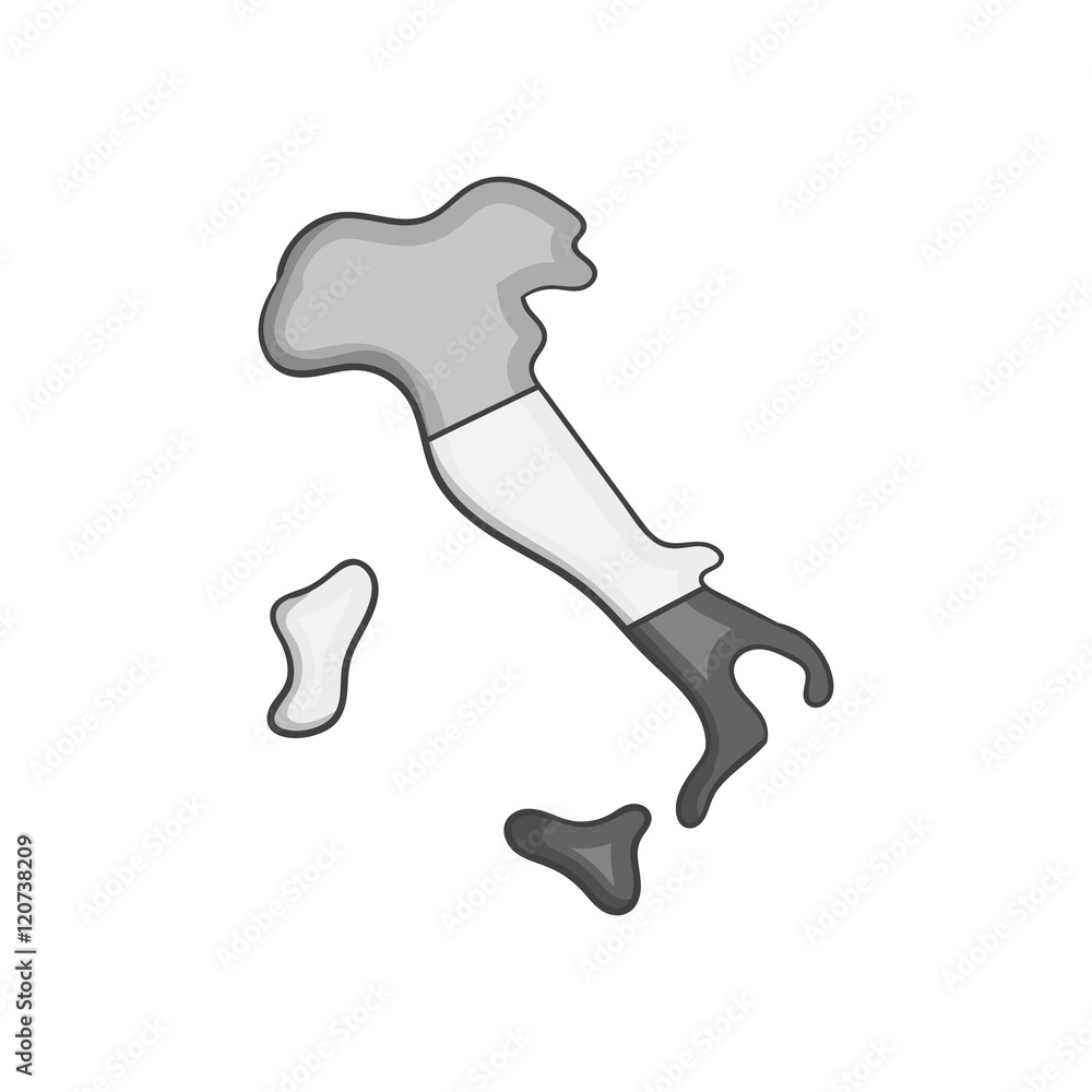 Map of Italy icon in black monochrome style isolated on white background. State symbol vector illustration Map of Italy icon in black monochrome style isolated on white background. State symbol vector illustration