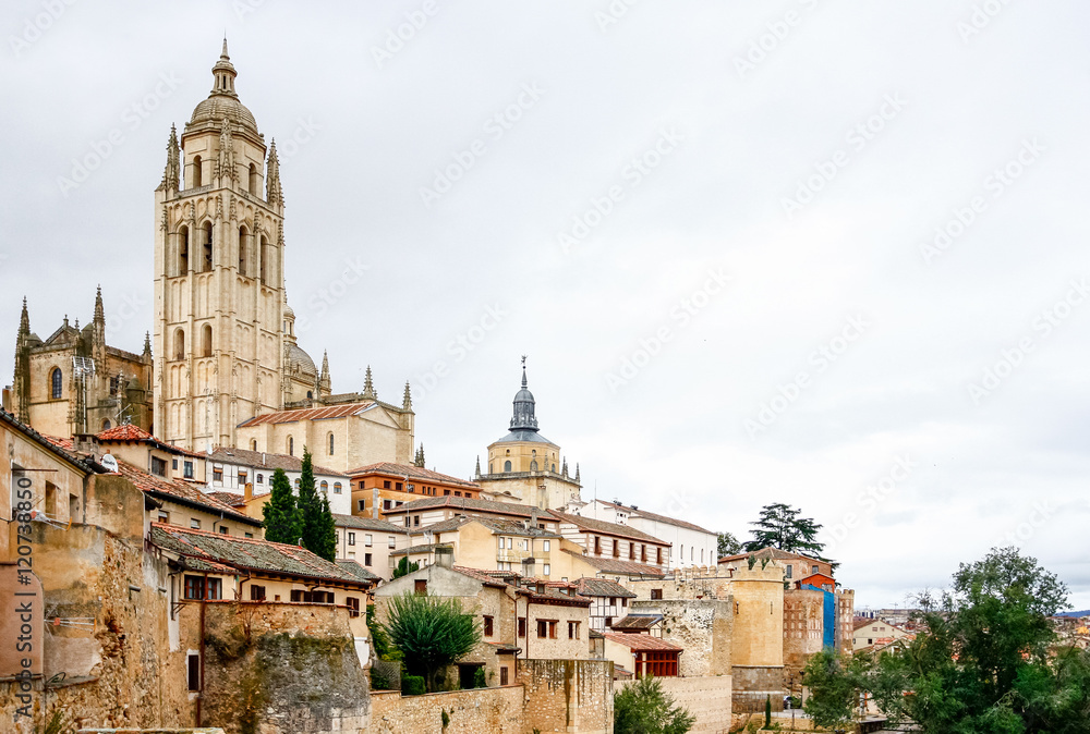 Panoramic view of the historic city of Segovia, Spain
