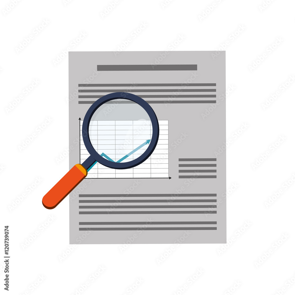 flat design graph chart and magnifying glass icon vector illustration flat design graph chart and magnifying glass icon vector illustration