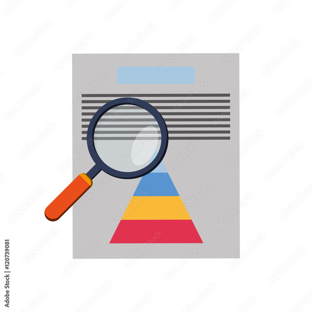 flat design graph chart and magnifying glass icon vector illustration flat design graph chart and magnifying glass icon vector illustration