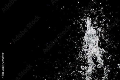 water splash isolated on black