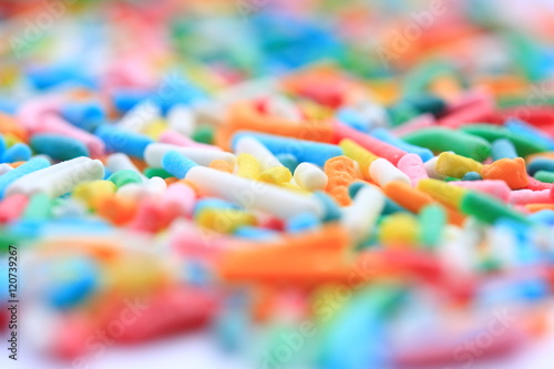 Sweet sprinkles for ice cream topping