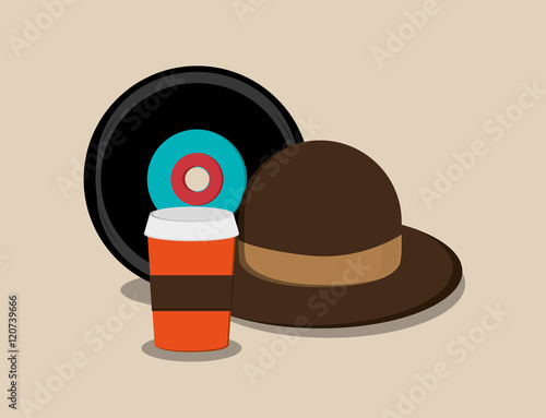 flat design hipster style objects  image vector illustration