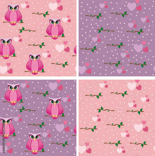 Padrão com coruja para uso em convites, fundos ou decoração.